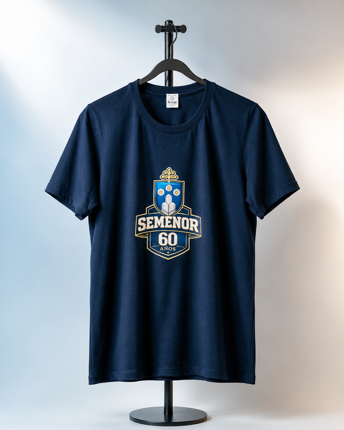 Camiseta azul conmemorativa del Colegio SEMENOR